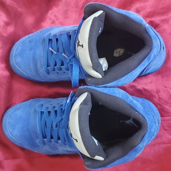 Youth Air Jordan 5 Retro BG Blue Suede Size 7Y - Picture 3 of 9